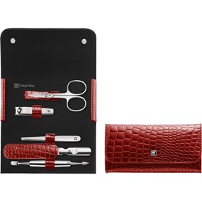 ZWILLING CLASSIC INOX Zestaw podróżny manicure czerwone etui, 5 elementów