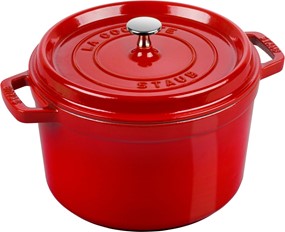 STAUB LA COCOTTE Garnek żeliwny okrągły wysoki 4.8 ltr, czerwony