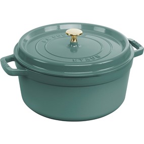 STAUB LA COCOTTE Garnek żeliwny okrągły 5.2 ltr, eukaliptusowy