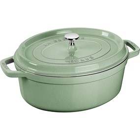 STAUB LA COCOTTE Garnek żeliwny owalny 4.2 ltr, miętowy